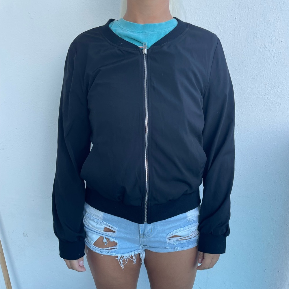 Black full zip bomber jacket - Picture 1 of 4